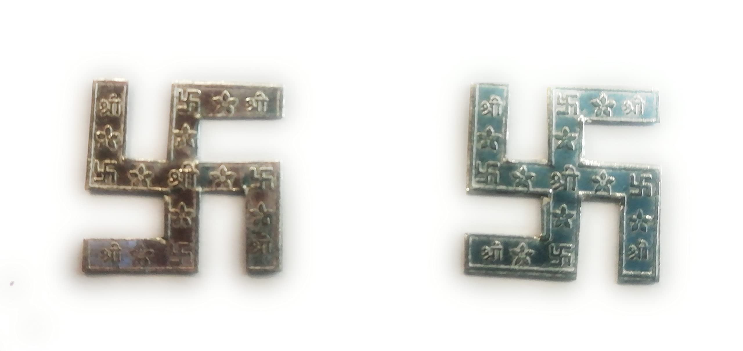 shree jewellers Pure Silver saathiya/Chandi Ka sathiya 2 pcs for pooja (very small size) 1.5 x 1.5 cm