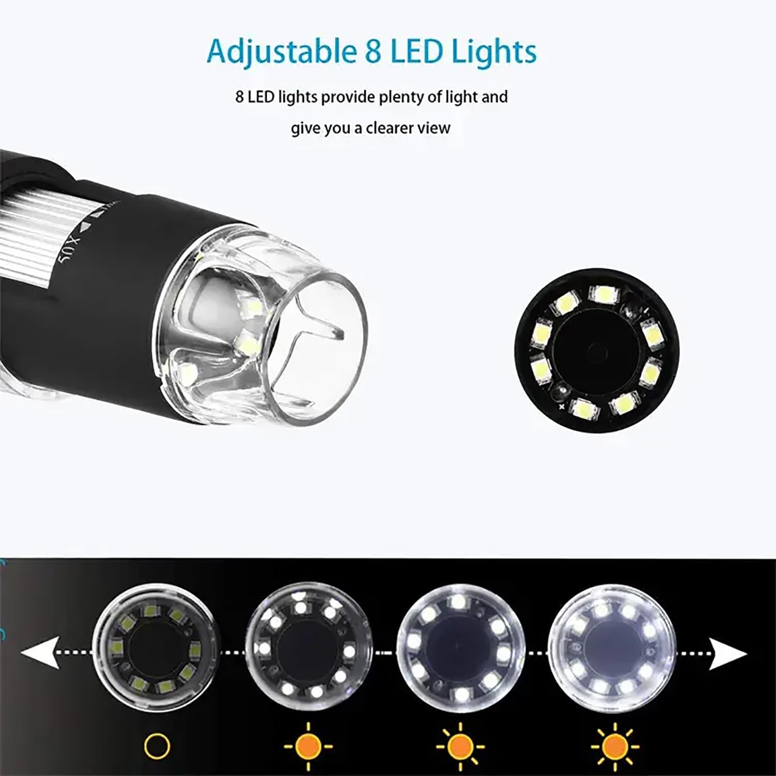 Cyfrowa Kamera Z Mikroskopem USB, Cyfrowy Mikroskop Do Lutowania Ze Wspornikiem, 8 Regulowanych Diod LED I Powiększeniem 50-1000X, Regulowana Podstawa I Podpórka Do Robienia Zdjęć, Dla Dzieci