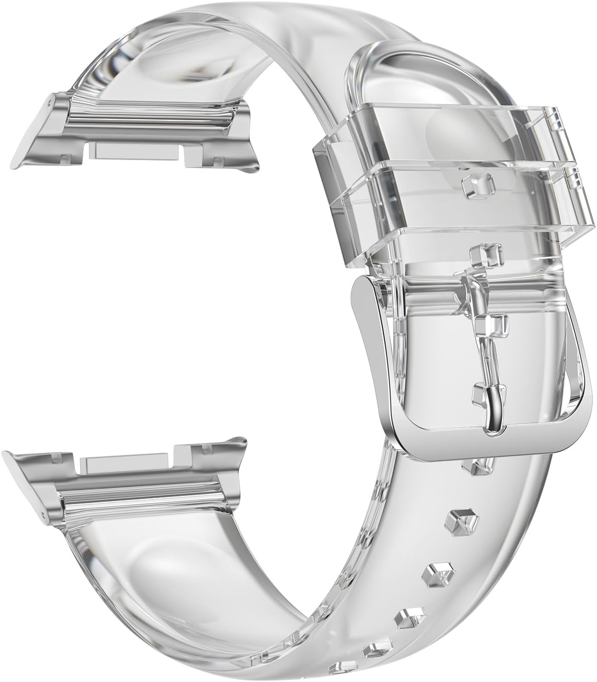 iiteeology Clear Band Compatible with Samsung Galaxy Watch 8 Band 40/44/46mm, Transparent Soft Silicone Bands for Galaxy Watch 8 Classic 2025 Women image 2