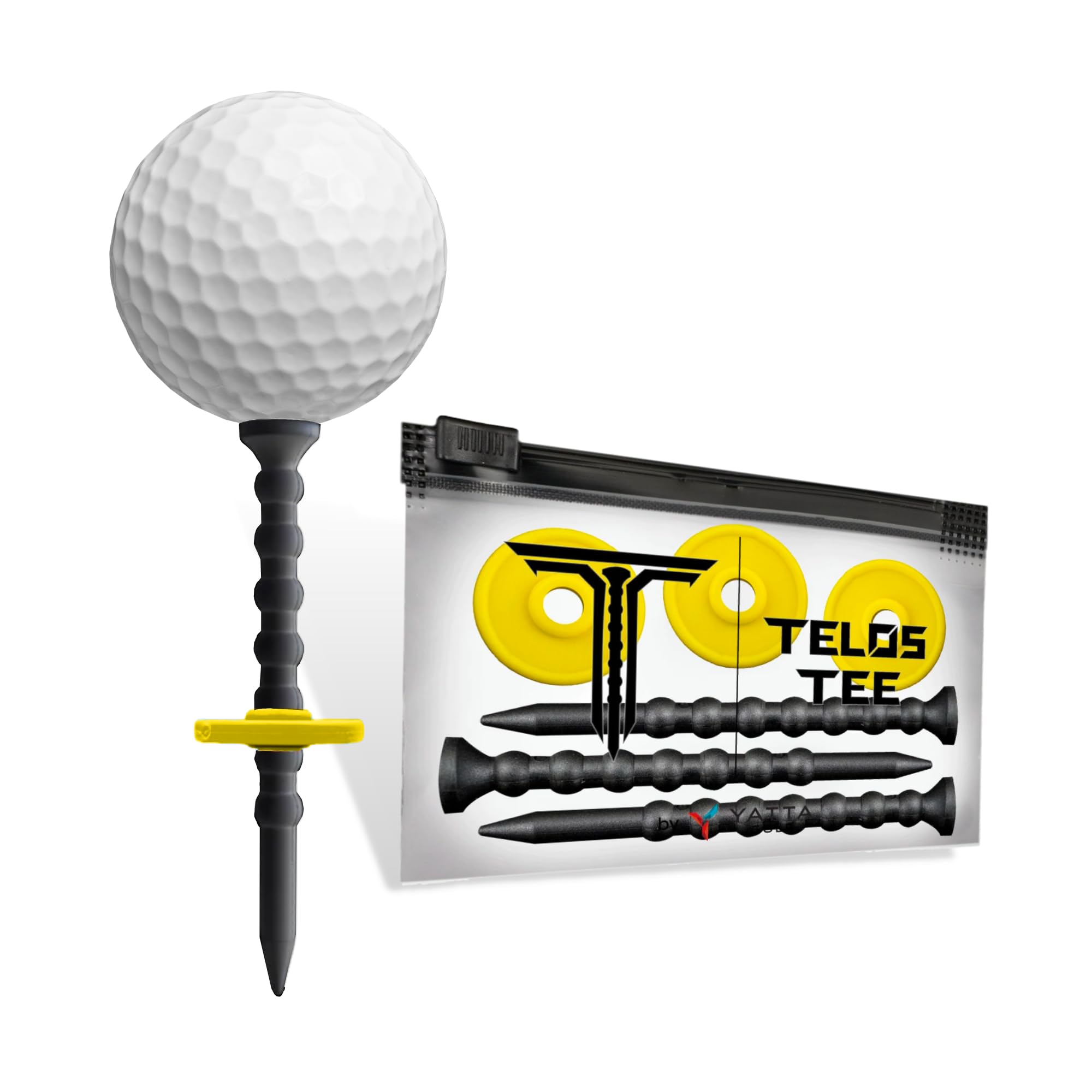 YATTA Golf Telos Premium Golf Tees, Adjustable & Durable Golf Tees, Tee Off with Greater Consistency and Shoot Better Scores