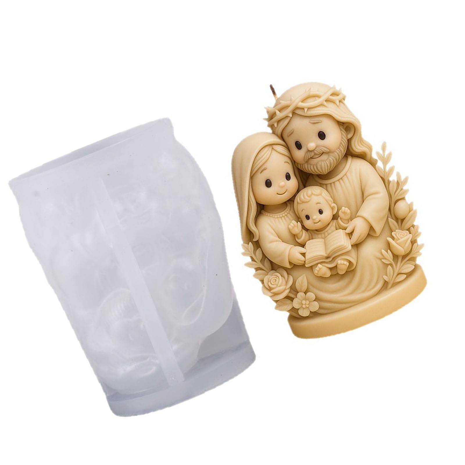Alksubbm Religious Themed 3D Holy Family Silicone Suitable for Craft Enthusiasts