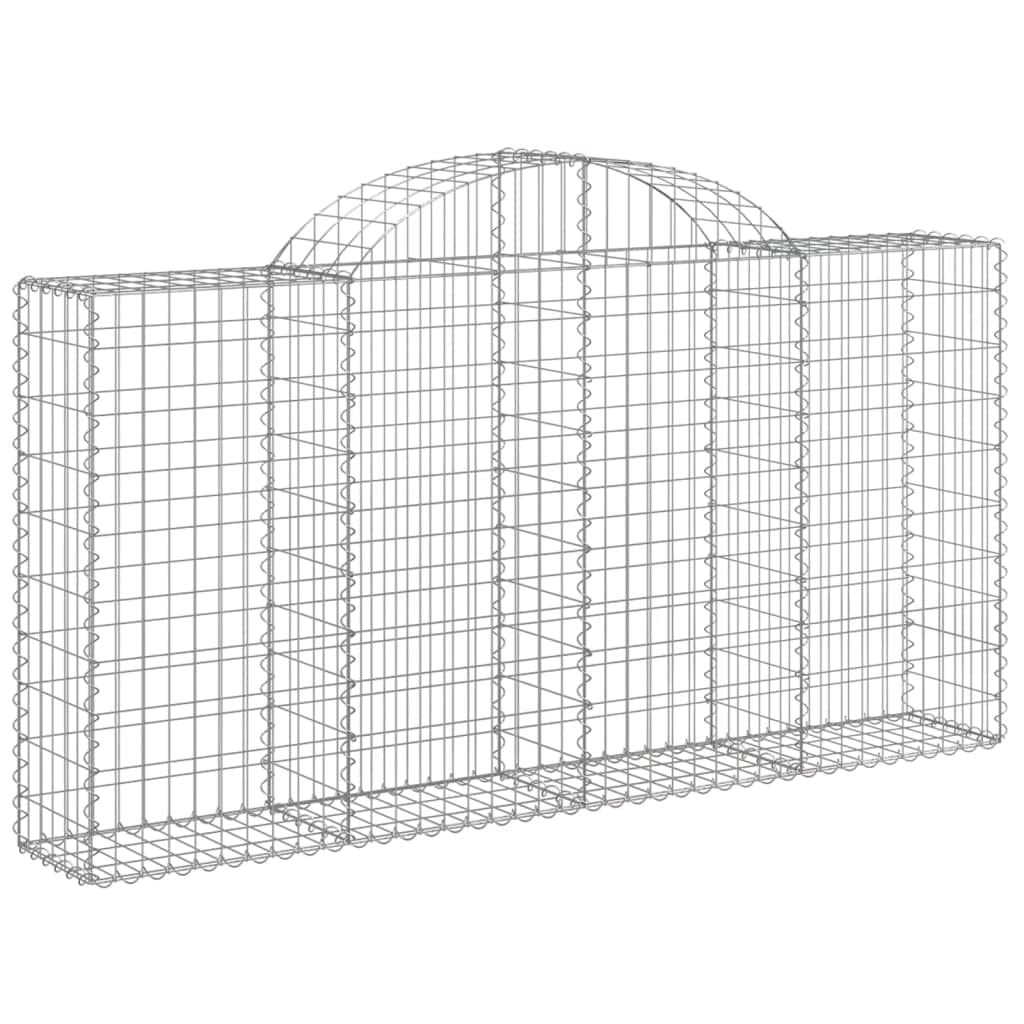 vidaXL Arched Gabion Basket - Galvanised Iron Construction - Easy-to-Assemble Decorative Garden Barrier - Stable & Customisable