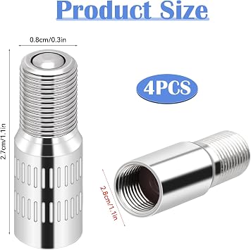 4 Pcs Valve Caps Stem Extension 27mm Tire Valve Extenders Brass Tire Stem Extension Wheel Tire Cap Extender Adapter for Car Motorcycle Truck