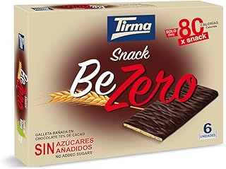 Tirma Snack BeZero Dark Chocolate Biscuits 105g | 70% Cocoa | No Added Sugars | Suitable for Diabetics | Low Calorie Snack | Vegetarian Biscuits | Individually Wrapped Coffee Biscuits
