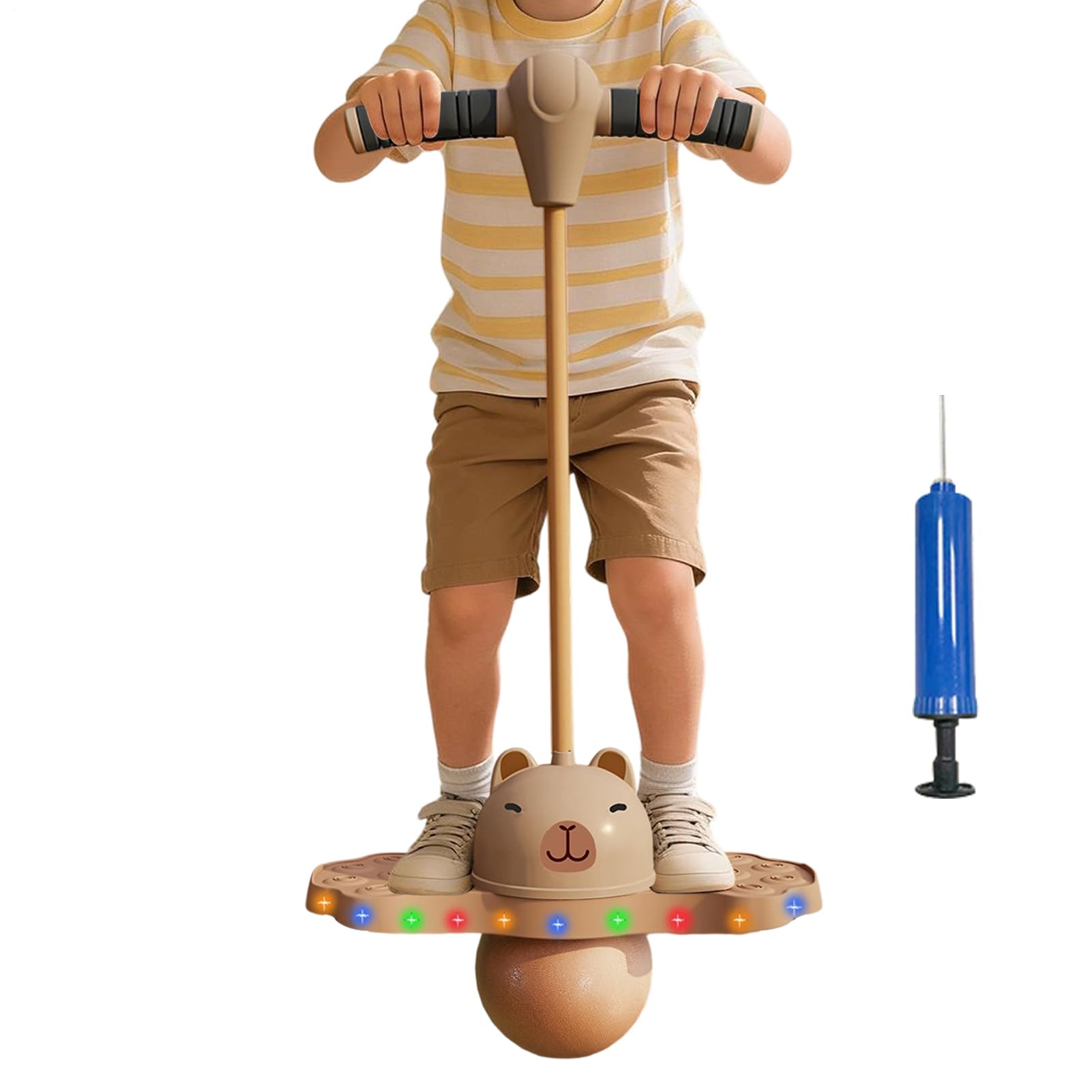 Palline rimbalzanti con manici per bambini, design a cartone animato, antiscivolo, con manico, per principianti, famiglia, adulti, sport, interni, esterni, riunioni, scuola, parco