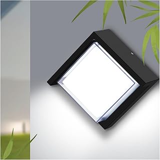 12W LED Outdoor Wall Light for House with Waterproof | 6000K Daylight Small Anti Rust Exterior Wall Lighting Fixtures, Black Square Wall Mount Porch Lights for Porch,Garage,Patio