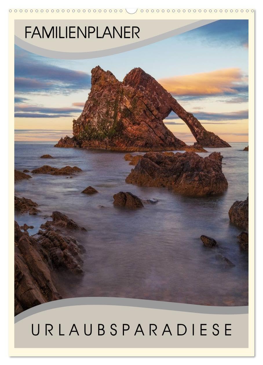 Urlaubsparadiese - Familienplaner (Wandkalender 2026 DIN A2 hoch), CALVENDO Monatskalender: Ein Familien- und Urlaubsplaner, der Urlaubsparadiese zeigt (CALVENDO Natur)