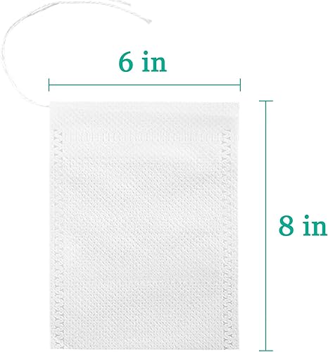Miniatura 5 de Yzurbu 100 piezas bolsas para café en frío, 6'' x 8'' bolsa de filtro desechable sin desorden con cordón para café molido y té helado
