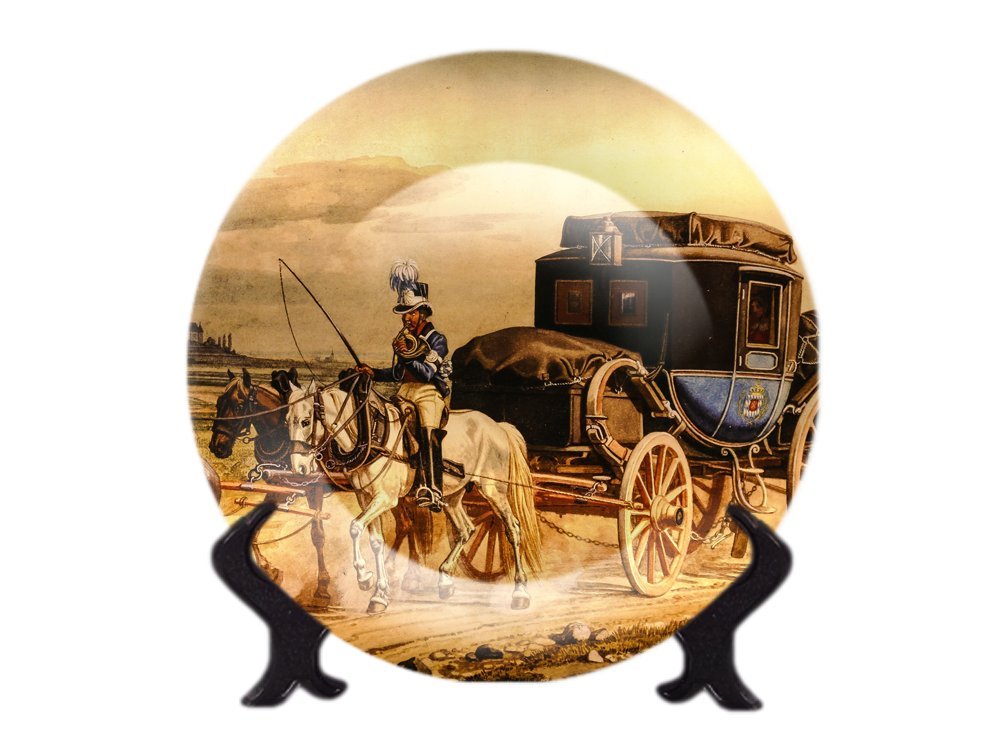 Ggsolution Ceramic Decorative Plate with Stand (Multi_8.2 Inch X 8.2 Inch X 1.1 Inch)