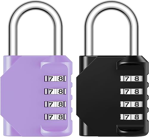 Miniatura 16 de Puroma Candado de Combinación de 4 Dígitos Candados de Casillero Impermeables para Cerraduras de Gimnasio al Aire Libre, Cajas de Herramientas,