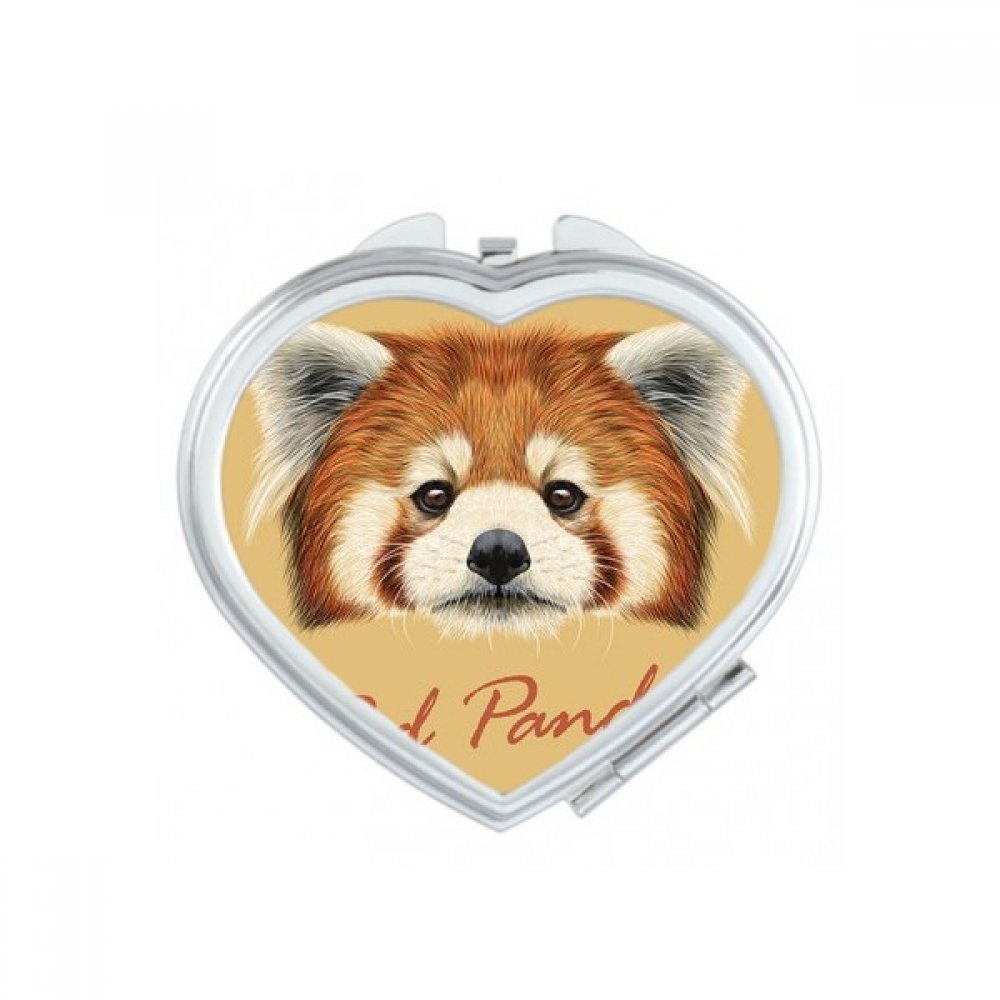 Miroir de poche panda mignon cœur compact maquillage pour sac à main nomade