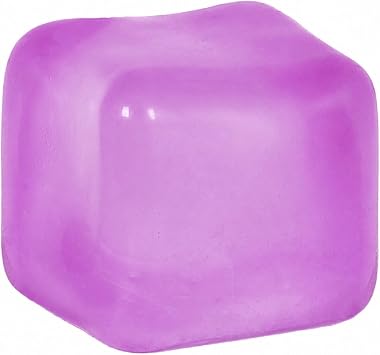 Extra Large Ice Cube Squishy Toy, 7cm 2.75in Slow Rising Sensory Squeeze Toy for Adults & Kids Ages 3+, Soft TPR Fidget Toy, Durable & Tear-ResistantPurple
