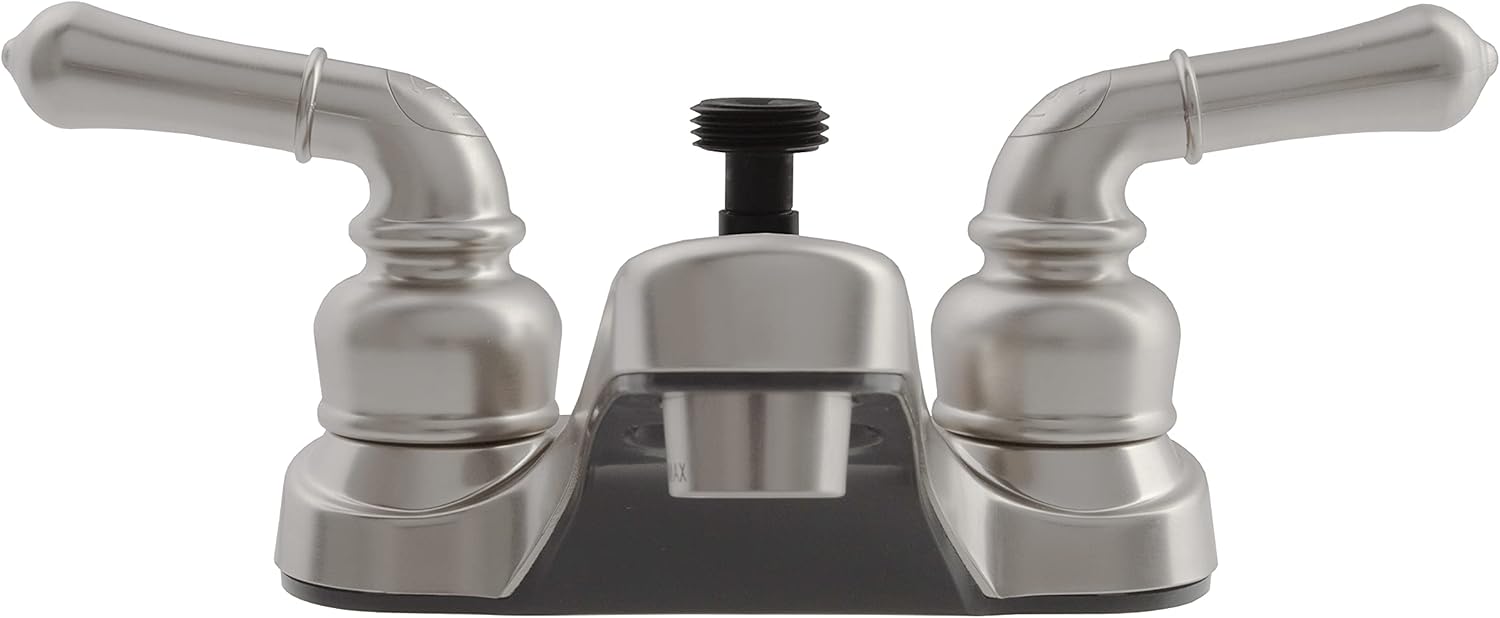 Dura Faucet DF-PL720C-SN RV Bathroom Faucet with Classical Handles and Shower Hose Diverter (Brushed Satin Nickel)
