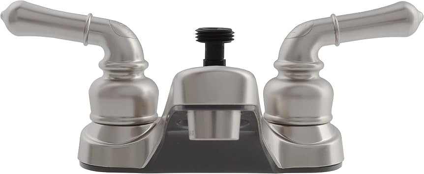 Dura Faucet DF-PL720C-SN RV Bathroom Faucet with Classical Handles and Shower Hose Diverter Brushed Satin Nickel