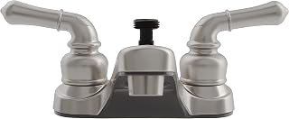Dura Faucet DF-PL720C-SN RV Bathroom Faucet with Classical Handles and Shower Hose Diverter (Brushed Satin Nickel)
