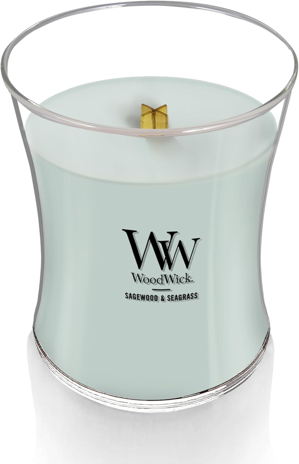 WoodWick Sagewood & Seagrass Gifts for Women and Men, 9.7 oz Medium Hourglass Candle with Crackling Wick - Image 3