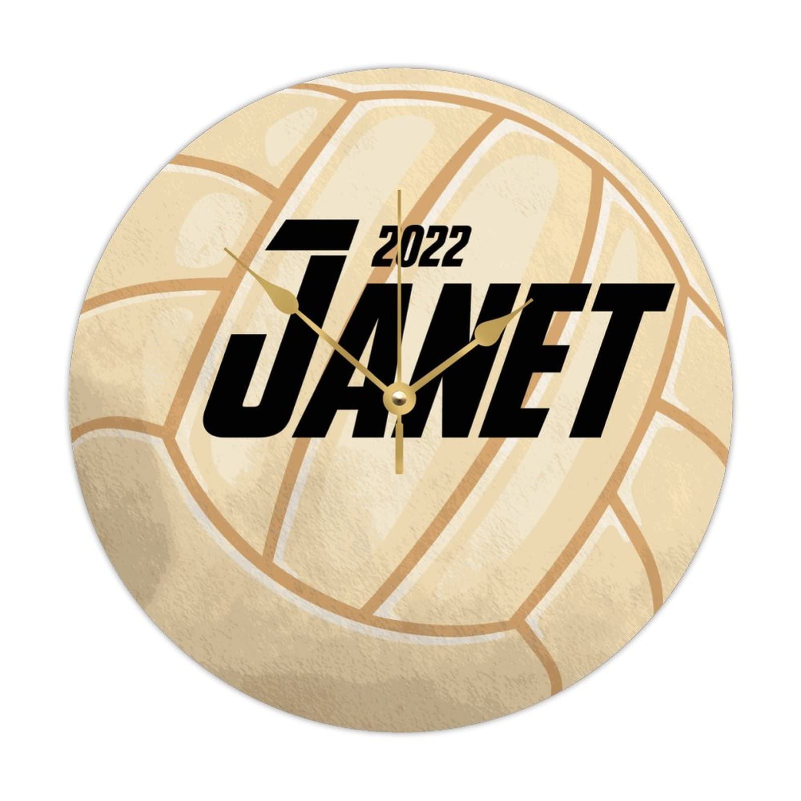 Horloge de volleyball bois pendule murale sport 38cm pour chambre et salon