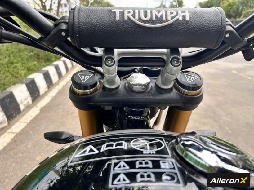Image of Front Fork Caps for Triumph Speed 400, Scrambler 400x | Triamph