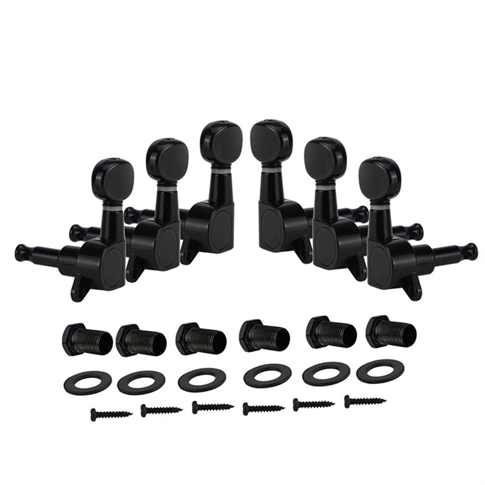 Set di traverse per chitarra elettrica con manico ovale completamente chiuso 3L3R, set di 6 parti di ricambio per strumenti Piroli Per Accordatura Per Chitarra (Color : Black)