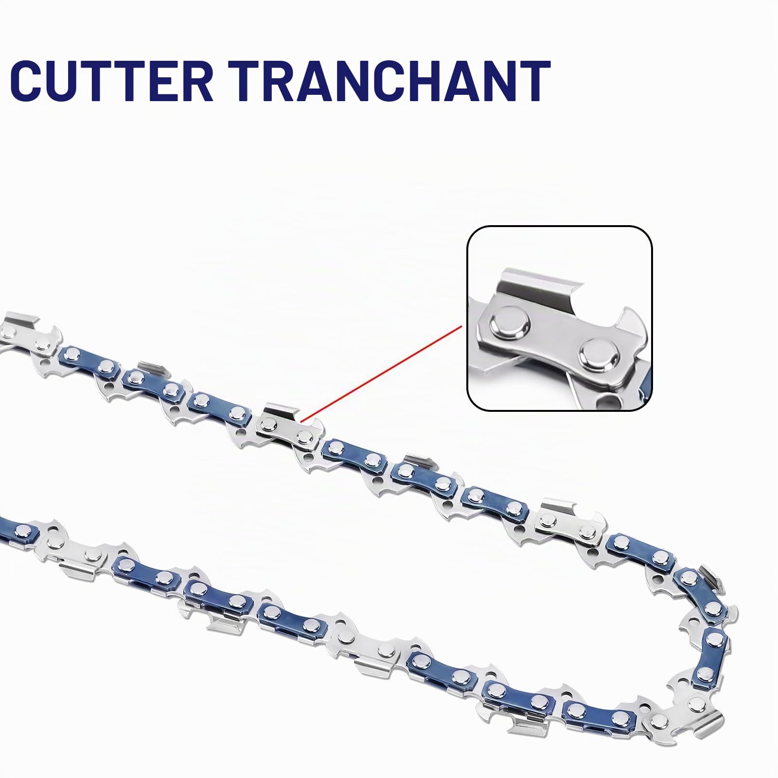 Lot de 4 Chaîne de Tronçonneuse 3/8"LP 45 maillons 1,1 mm, Chaine Tronconneuse pour Guide Tronconneuse 30 cm, Avec Boucle & Gants, Compatibles avec OCS1830/ RAC227, AKE 30 Li, 436Li, T535iXP
