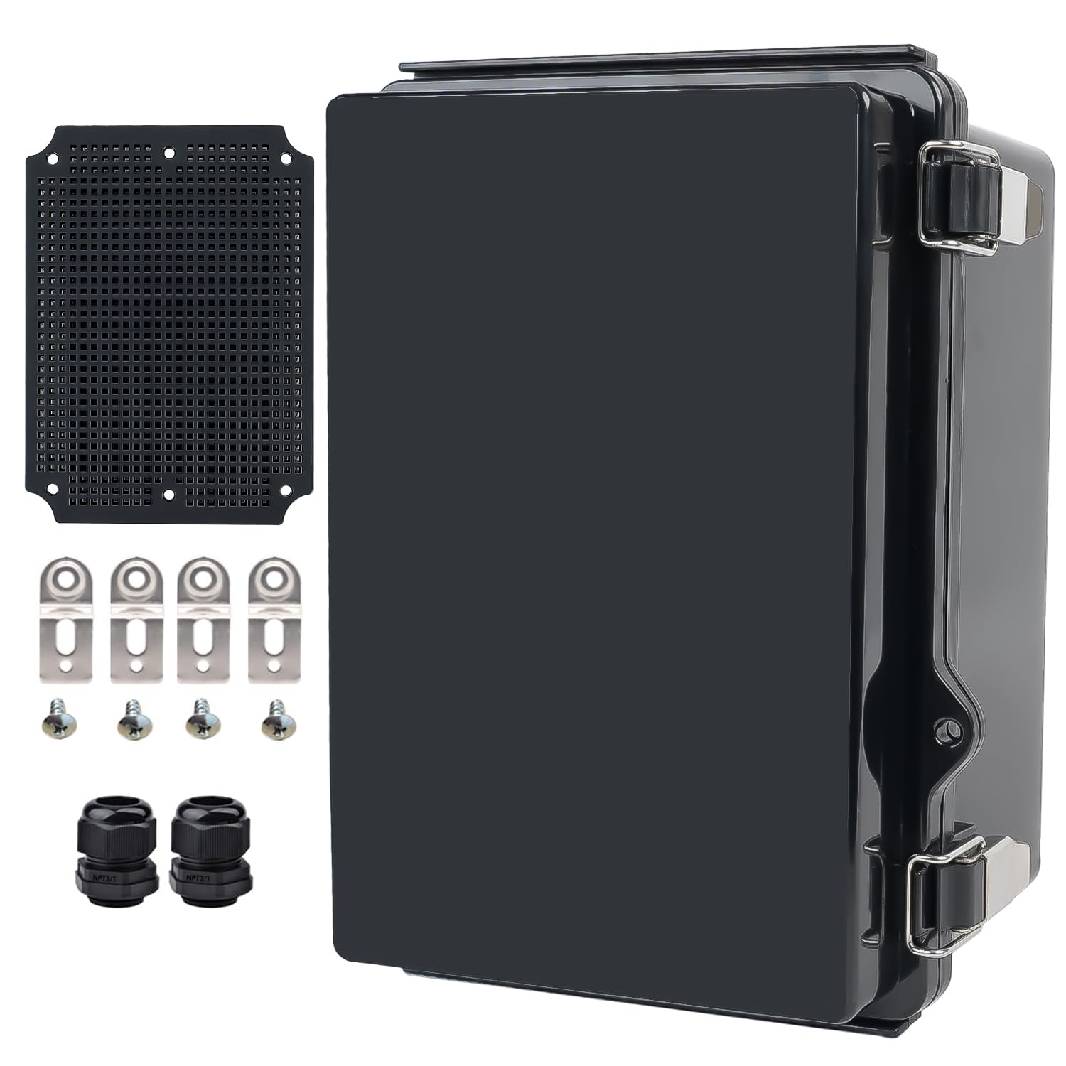 Outdoor Waterproof Electrical Box Junction Box Weatherproof IP67 ABS Plastic Enclosure Switch Router Project Box Electronics DIY Enclosure With Mounting Plate Wall Bracket Grey 8.6"x6.6"x4.3" — Amazon image 27