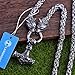LANGHONG Norse Viking Necklace For Men Punk Stainless Steel Chain Mjolnir Thor Hammer Necklace Talisman Jewelry, Gift For Men (70CM, HANDMADE CHAIN)