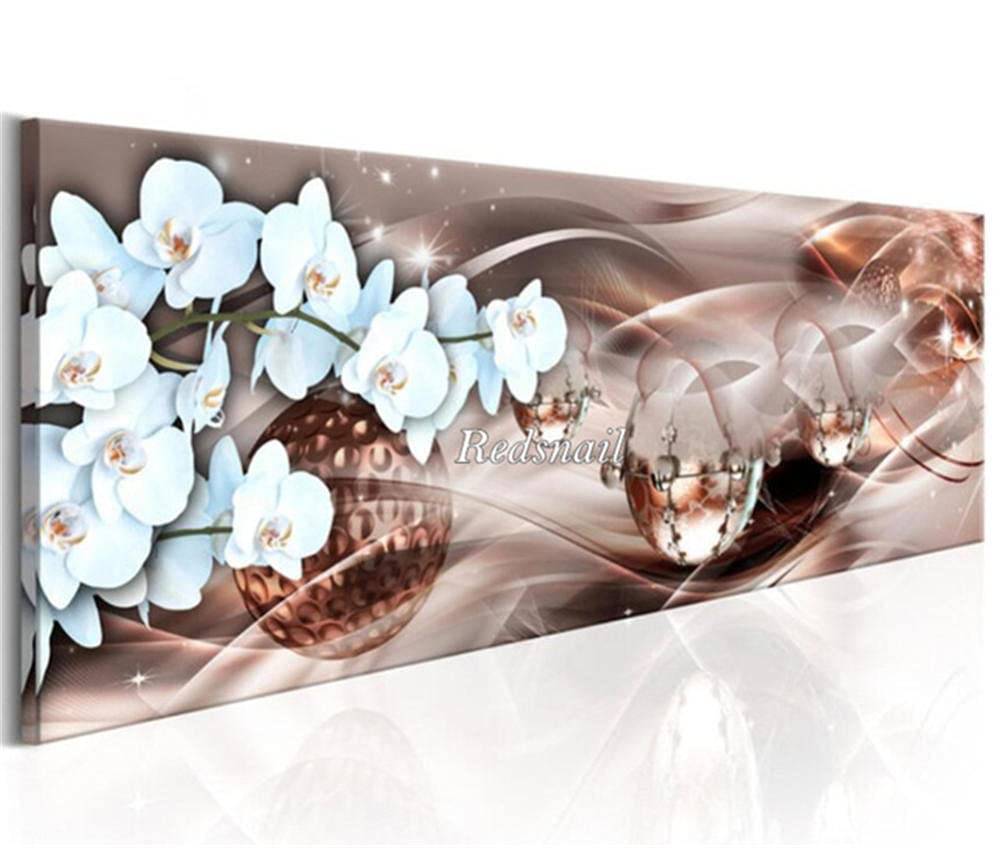 Broderie diamant orchidée rose XXL : activité créative relaxante adultes et kit déco murale
