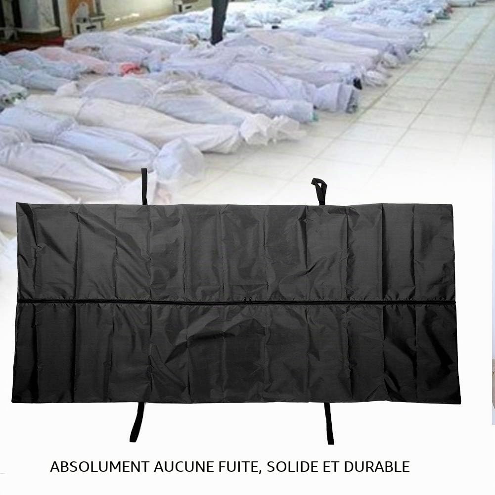 Sac de cadavre étanche 210D pour le corps Sac de rangement imperméable 200 x 90 cm Noir