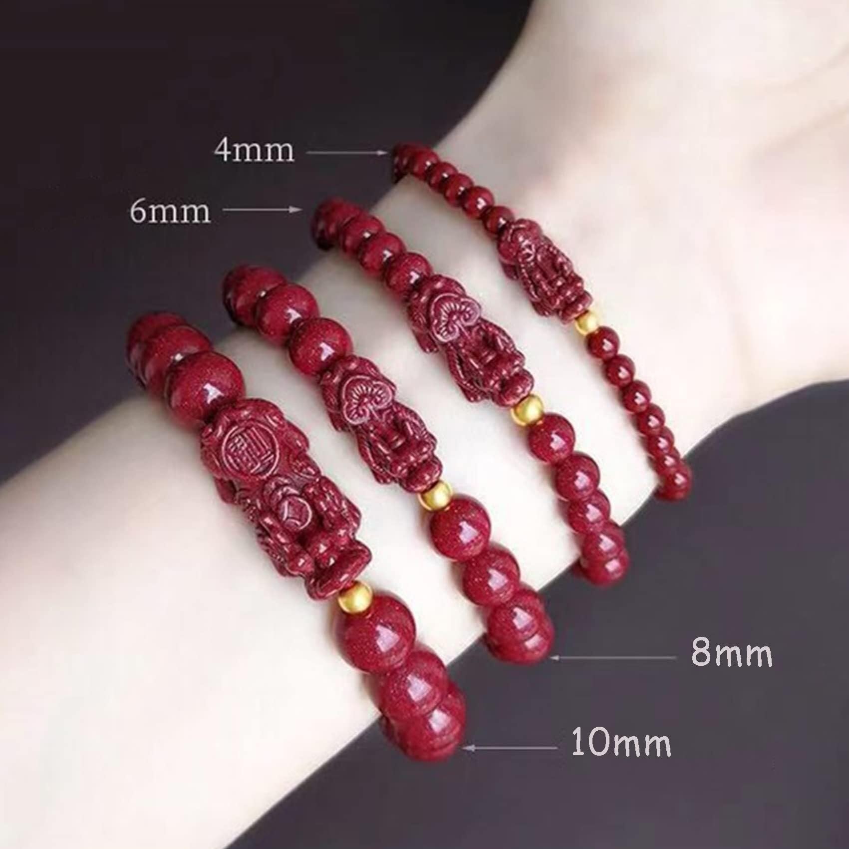 YDYDTTKD Bracciale cinabro Naturale Talismano Feng Shui Reiki Crystal Chakra Meditazione Gioielli Regalo di Compleanno
