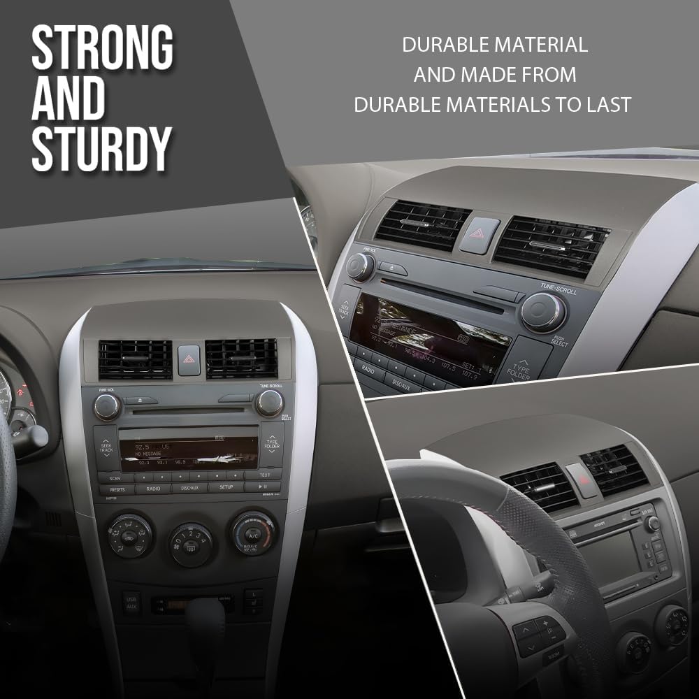 Dashboard Dash Center A/C Dash Air Vent Trim Cover Compatible with Toyota Corolla 2008-2013, Dashboard Upper Bezel Trim, 55435-02220, 55436-02180 55670-02160, 55663-02060