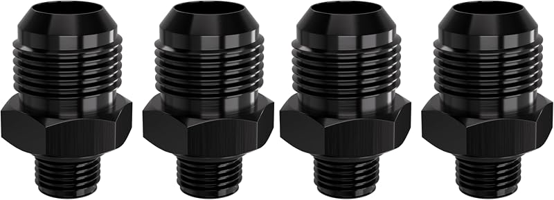 Adaptador de conexão 10AN para 6AN ORB APIELE em alumínio preto – Pacote com 2