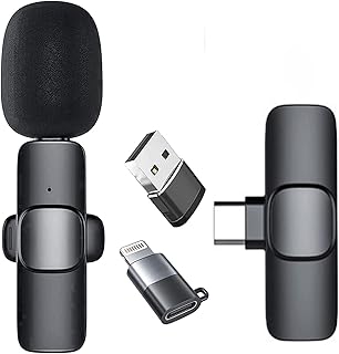 sherry Plug On Lavalier Microphone for iPhone iPad,Plug-Play Usb C Wireless Lapel Mic, Clip on Microphone for Live Streaming,YouTube, TikTok, Facebook, mic/IOS/Android(1 Microphone+1Receiver)