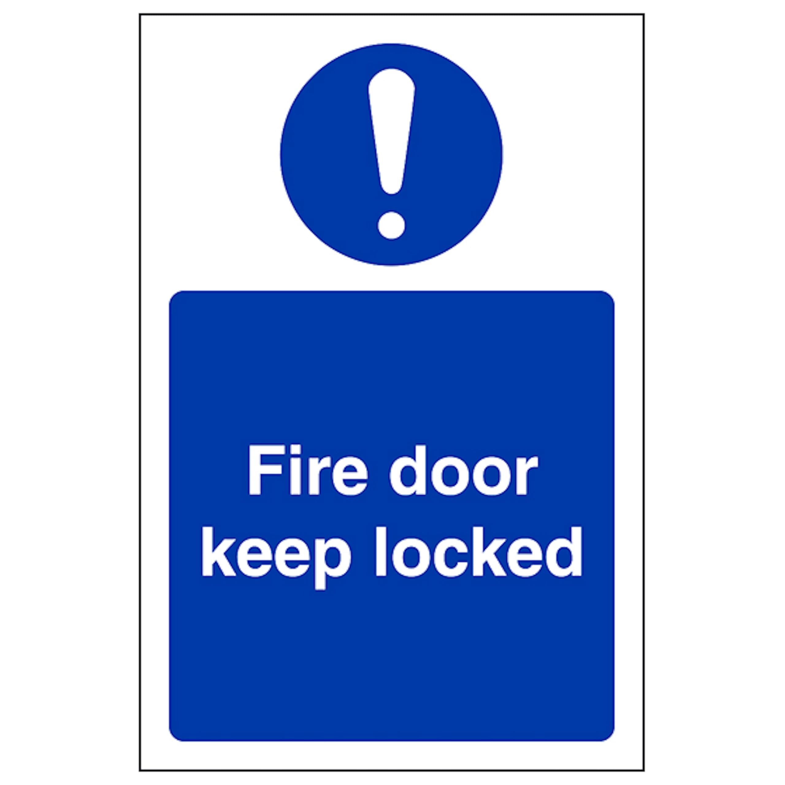 V Safety Fire Door Keep Locked - Portrait 150 x 200 mm - Self Adhesive Vinyl - Aluminium Effect Safety Sign