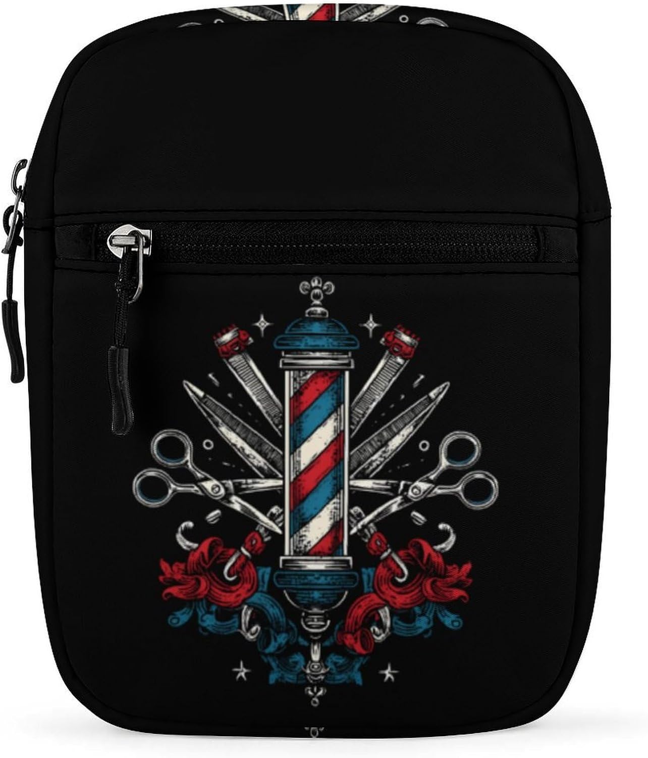 Barber Pole Scissors Clippers Tools Small Crossbody Bag Sling Shoulder Satchel