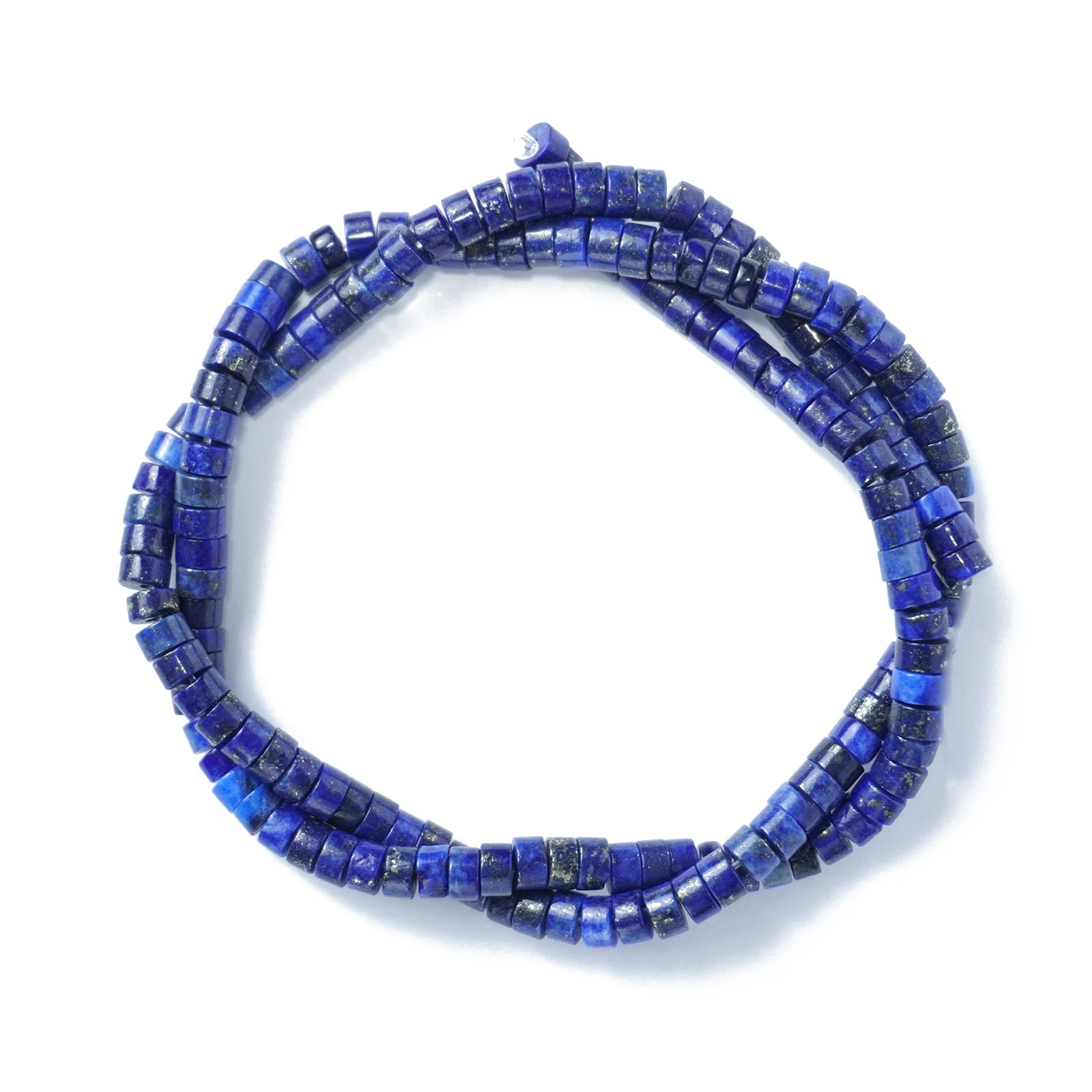 Collier Lapis-Lazuli – Heishi Mini Chaîne – 1-3-5 Cordes – Perles 4mm Naturelles – Afghanistan