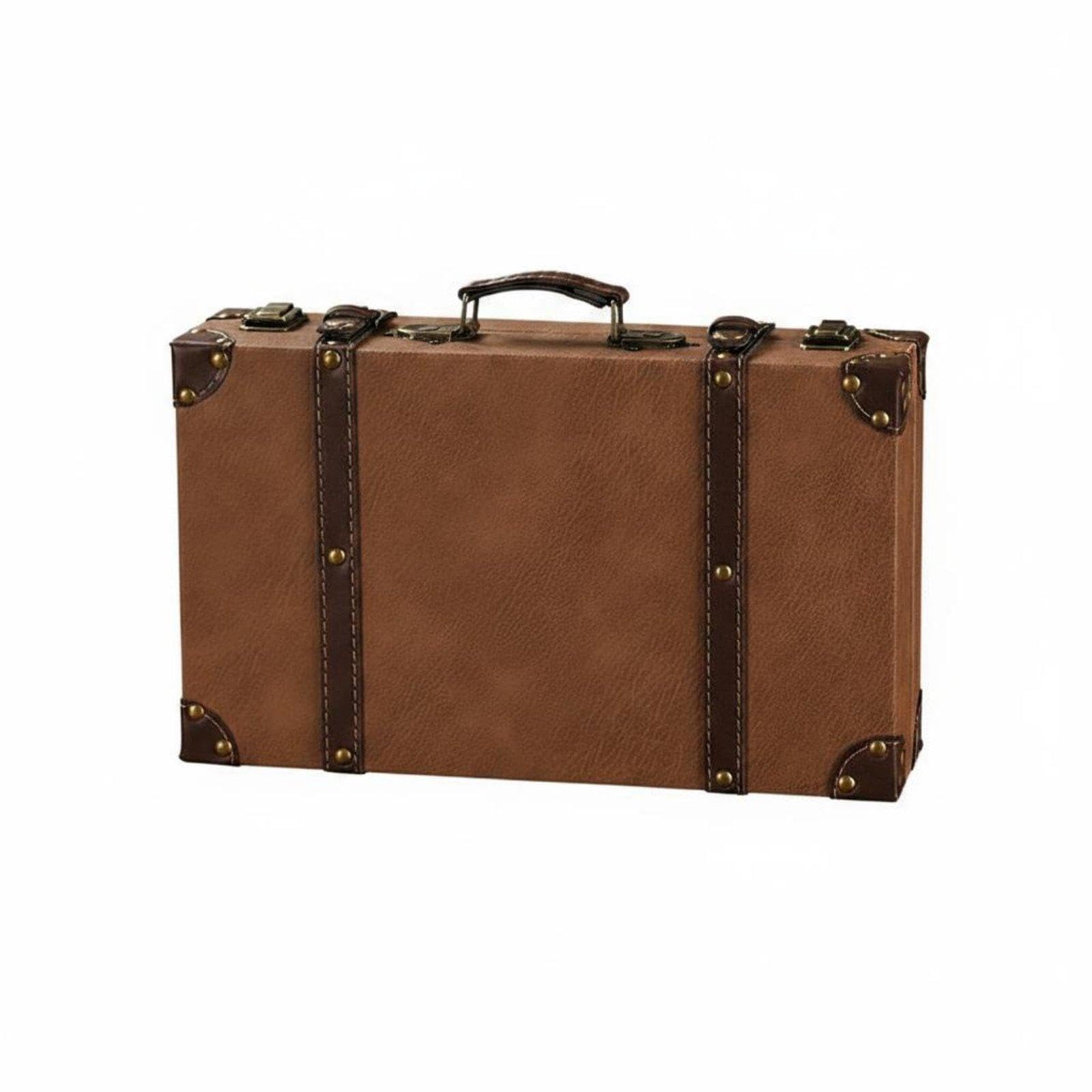 3 Pieces Vintage Suitcase Set Photo Prop Retro Leather Trunk Set Multipurpose Vintage Suitcase Box for Shop Window, Bedroom 1120E Gray Brown|Travel|Vintage Luggage & Travel Accs-image-29