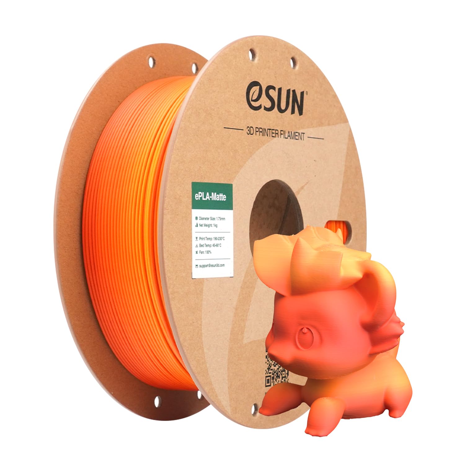 eSUN Filamento PLA opaco arcobaleno 1,75 mm, filamento per stampanti 3D PLA opaco multicolore, bobina da 1 kg (2,2 libbre) filamento a variazione graduale per stampanti 3D, Colore Sunburst