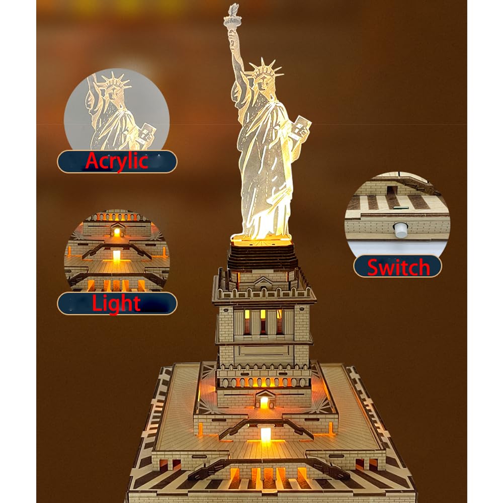Amazon.co.jp: 3D木製モデルパズル - 自由の女神ミニチュアキット 大人