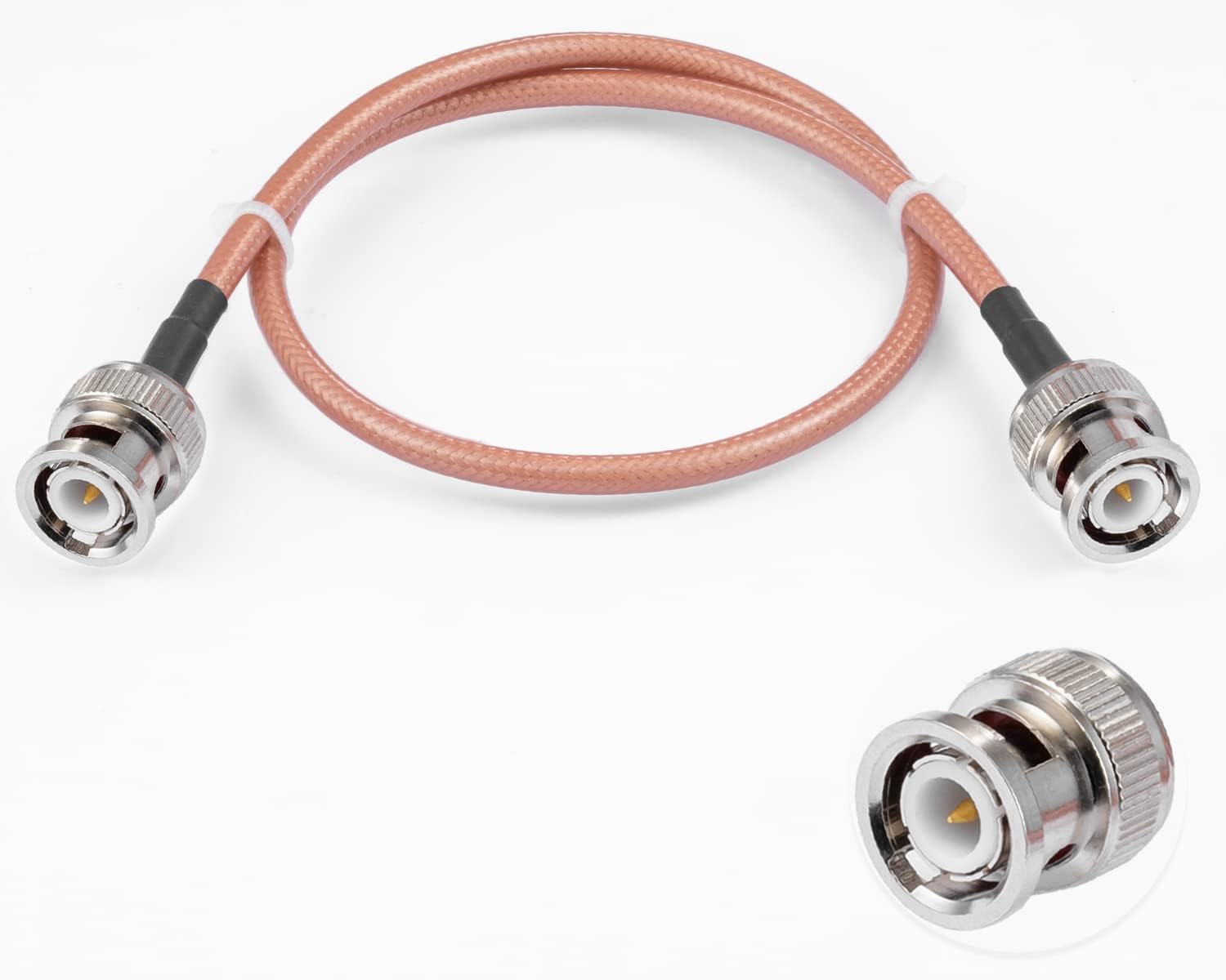 Vecys BNC Male to BNC Male Cable 50ohm BNC Male to Male RG400 RF Coaxial Pigtail Jumper Cable 20"/50cm for RF Antennas Ham Radio Handheld