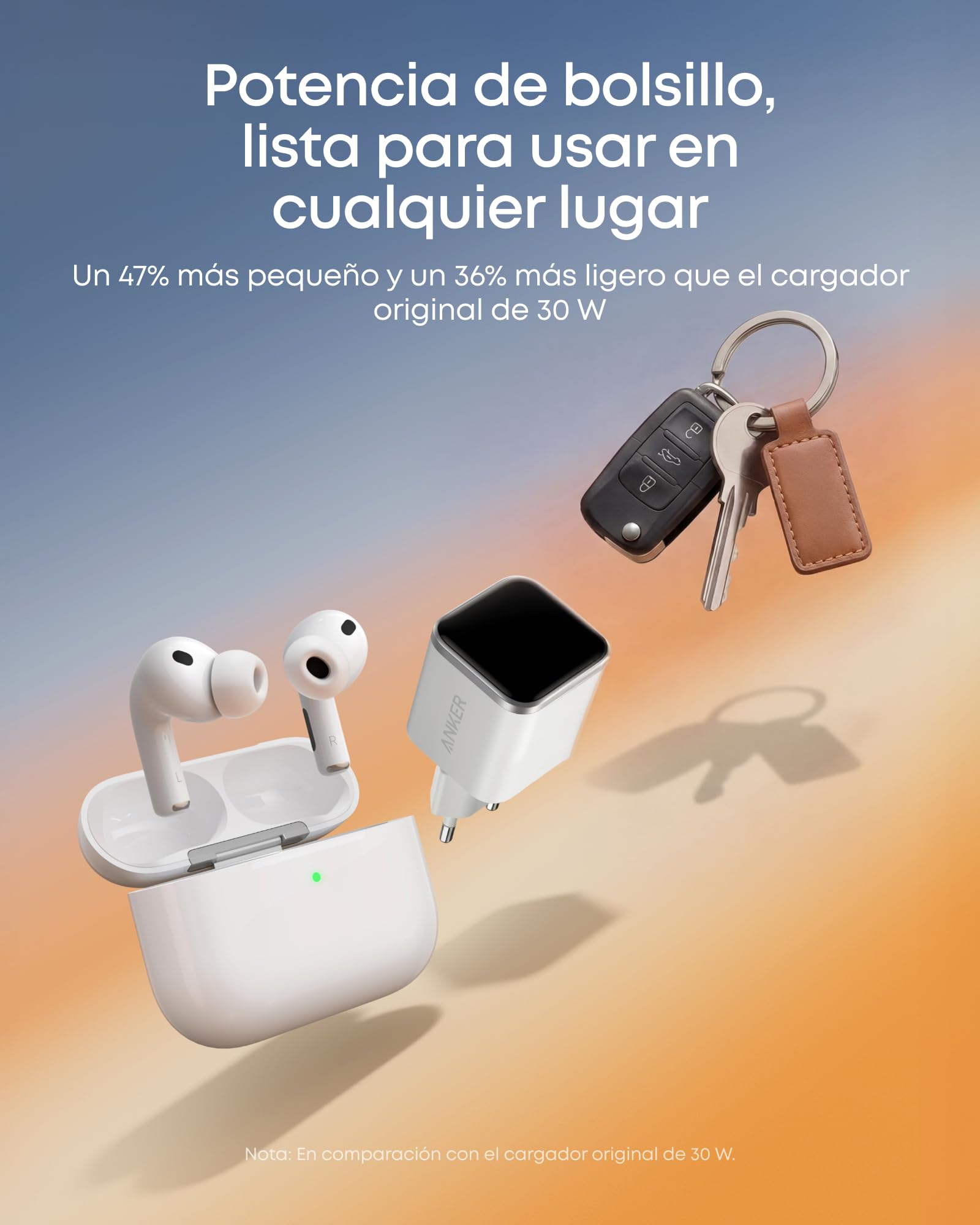 Anker Nano Cargador iPhone Carga rapida Inteligente 45W, Cargador USB C con reconocimiento Inteligente, Compatible con iPhone 17/16/15, MacBook y Apple Watch - 5