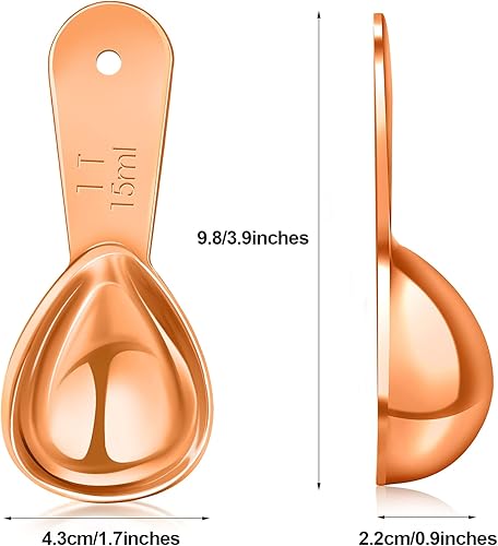 Miniatura 14 de Patelai Cuchara de café de 3 piezas, cucharas medidoras de acero inoxidable, cucharadas de café de mango corto para té, azúcar, cocina, regalos