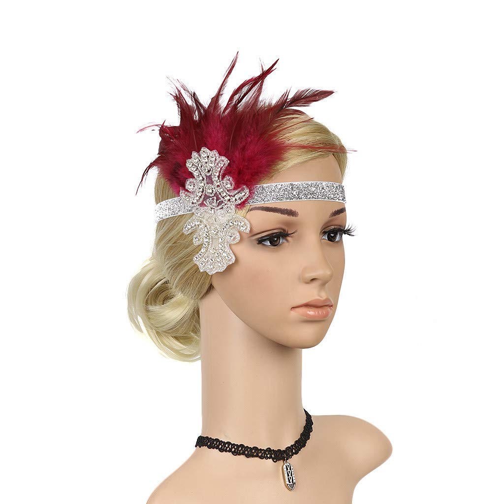 Vintage Elegant Red and Gold Women\'s Fascinator Hat Amazon.com: JSFZM Fascinators Women Fascinator Hat Flower  main image 2