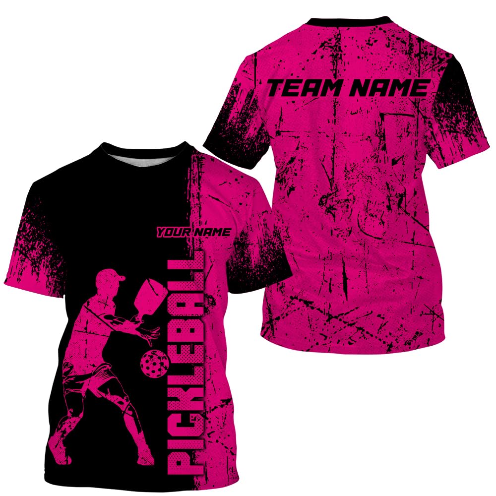 Custom Pickleball Jersey Pickleball Team Shirt Pickleball Jersey for Men Women Pickleball Shirts Pickleball Clothes (US, Alpha, Small, 5X-Large, Regular, Regular, Pink)