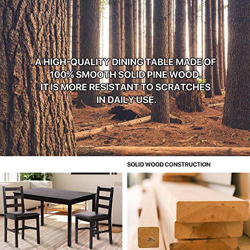 Kitchen Table And Chairs For 4, 5 Piece Wooden Dining Table Set With 4 Chairs For Small Space, Modern Square Counter Height Dining Room Table For Kitchen, Restaurant, Dark Brown #TOP2