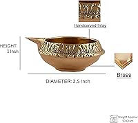 Vista 7 de Hashcart Diya de latón para Pooja Kuber Diya [ paquete de 4 piezas] - Diwali Diyas Diya lámpara para Puja tradicional india lámpara de aceite Kutthu