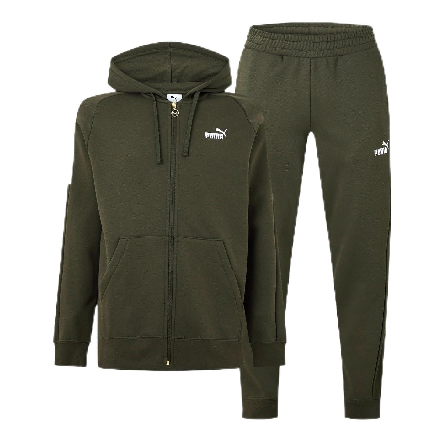 PUMA Mens Fleece Tracksuit Khaki Green S