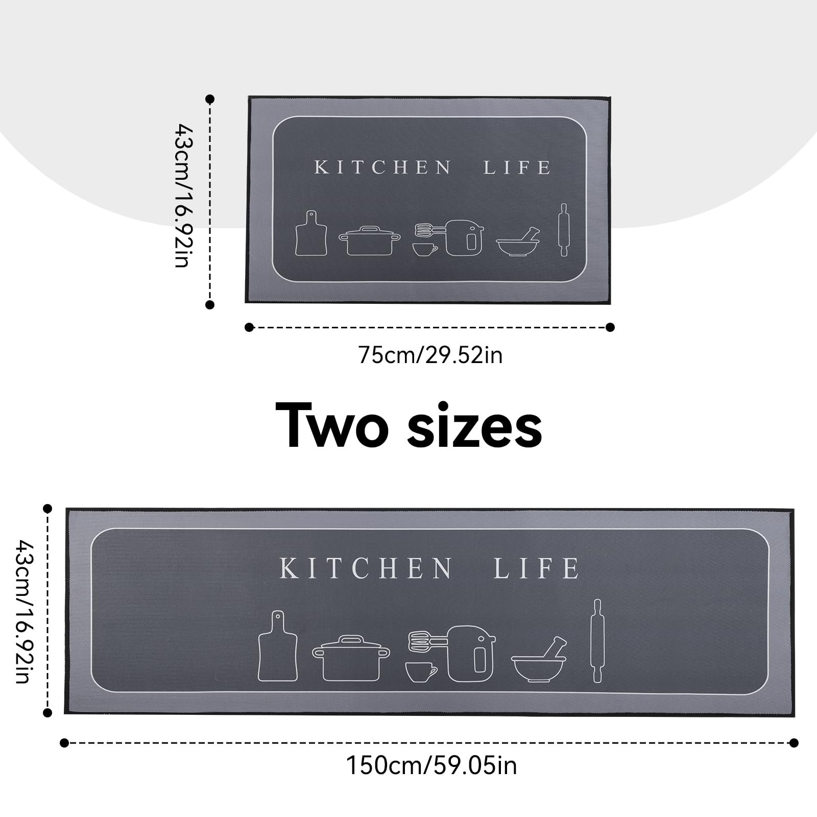 2 Pièces Tapis De Cuisine Antidérapant Et Lavable En Machine, Tapis Cuisine Deva