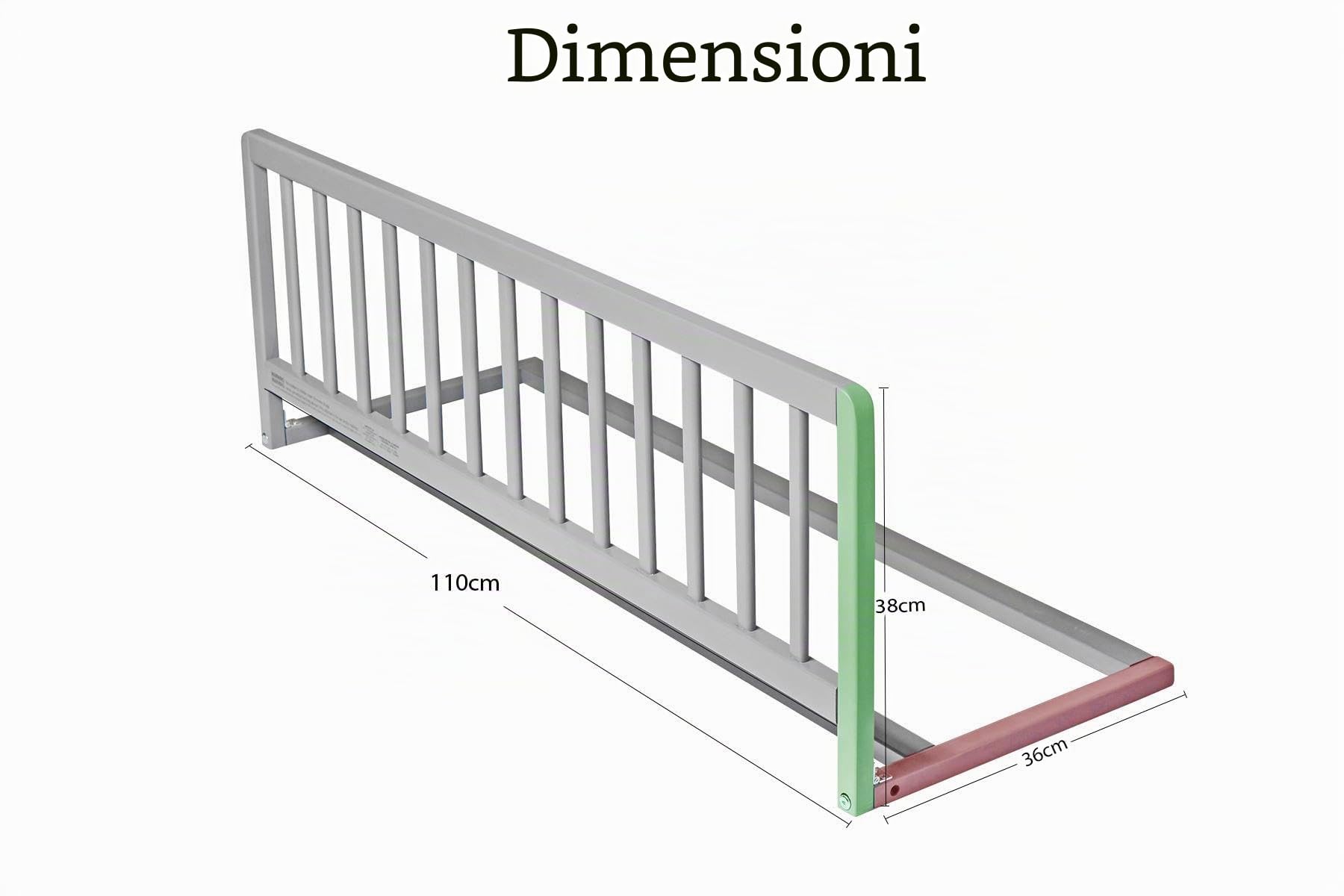 Safetots Sponda in Legno per Letti, Bianca, 38cm di Altezza x 110cm di Larghezza, Sponda Letto per Bambini Sicura, Preassemblata, Installazione Facile