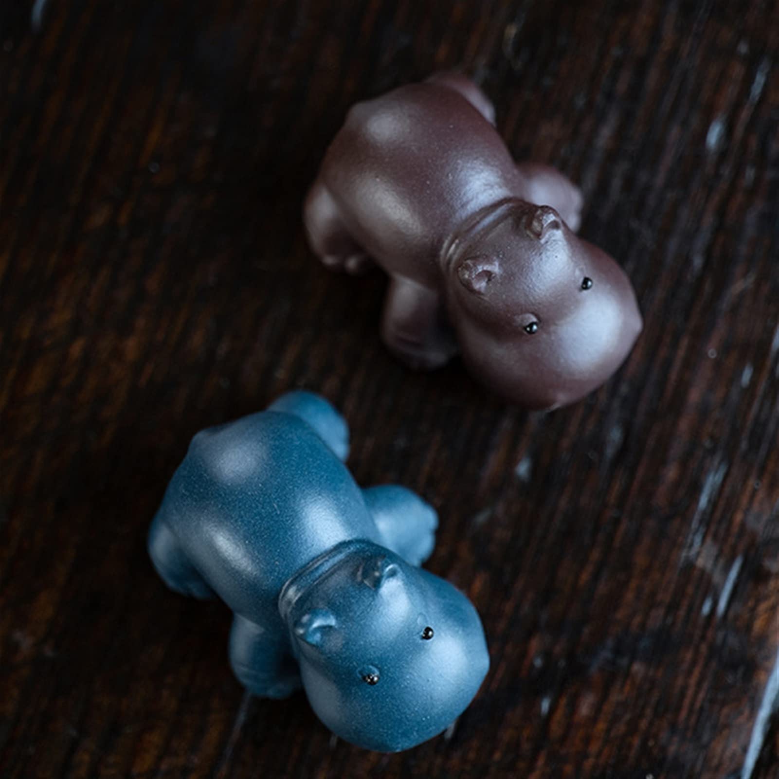 Amazon.co.jp: 中国紫粘土置物茶ペット装飾品カバ像ハンドメイド彫刻