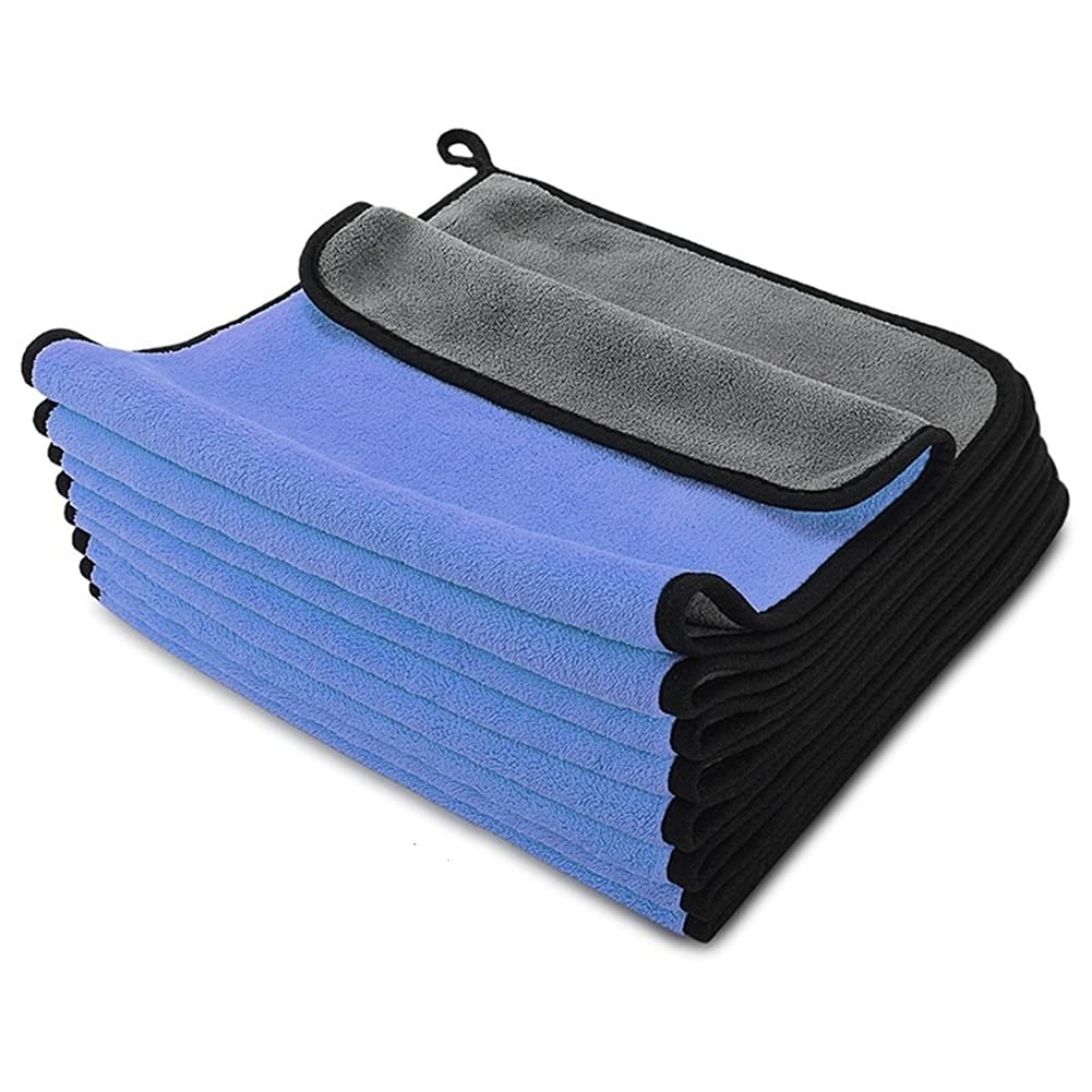 Toalla seca 30x30/40/ 60CM Toalla de microfibra para lavado de autos Paño de secado para limpieza de autos Dobladillo Paño para el cuidado del auto Detallado Toalla azul para lavado de autos (Color